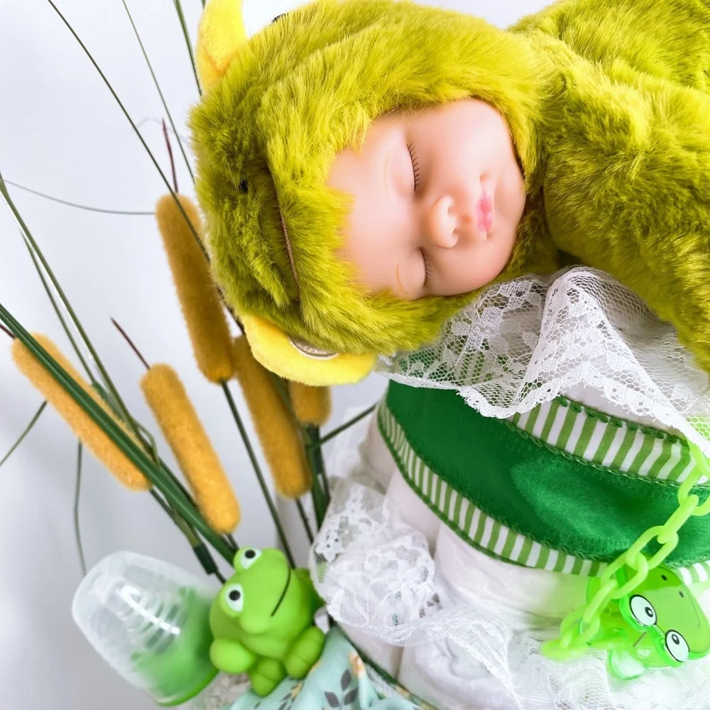 Frog Girl Diaper Cake